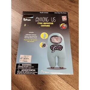 New Toikido Among Us Cyan Blue Imposter Inflatable Gamer Costume Youth One Size